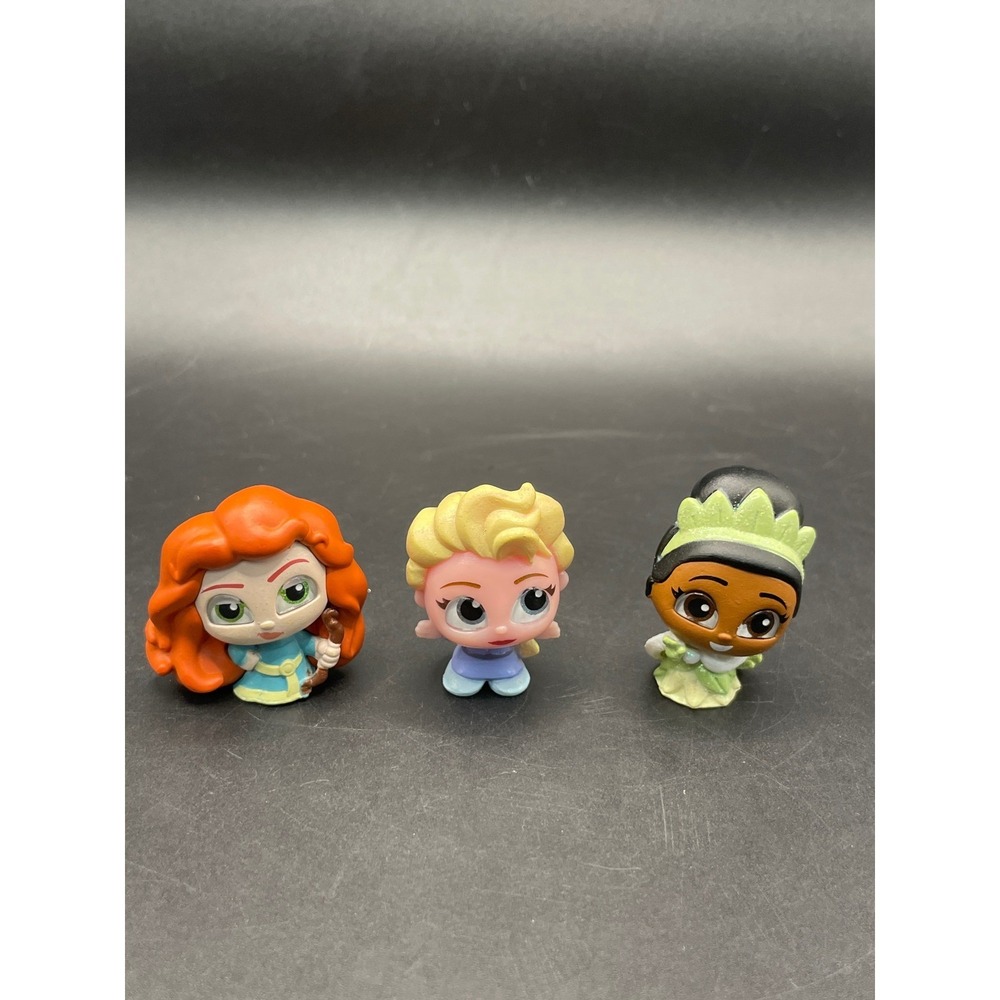 Disney Doorables Lot of 3 Merida Elsa Tiana Princess Mini Figures Collectible